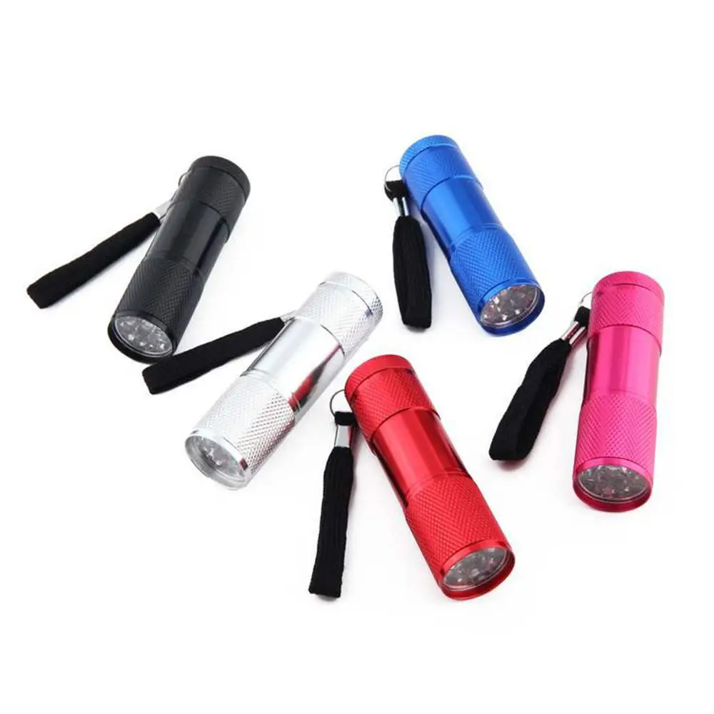 Durable 395nm Invisible Ink Marker Ultra Violet Purple Light UV Torch 9 LED Flashlight