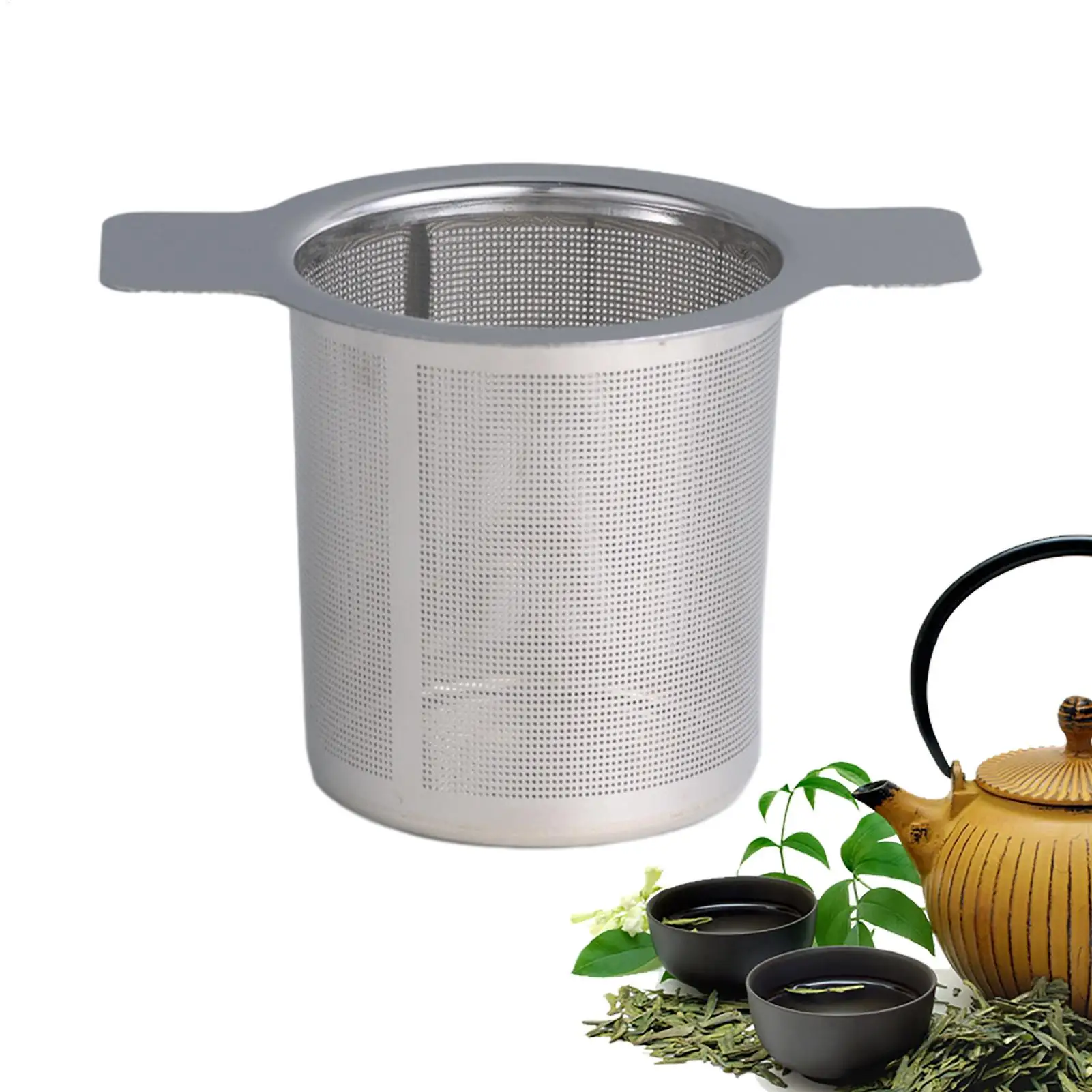 Hohe Qualität Mit Abdeckung Tee-ei Edelstahl Kaffee Tee Sieb Gitter Binaural Net Leck Tee Mesh Tee Filter Tee Zubehör