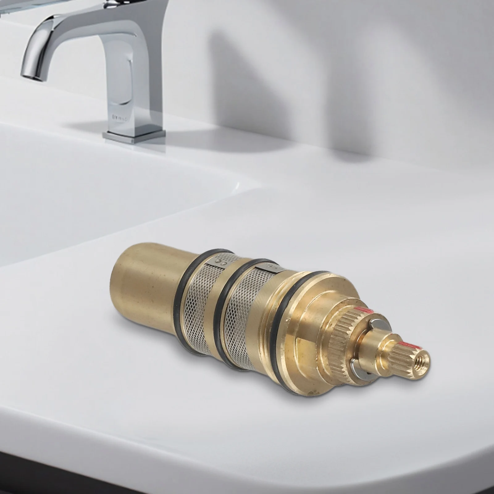 Brass Replacement Thermostatic Cartridge Valve Shower Mixer Repair Kit Temperature Control Compatibility Easy Installation