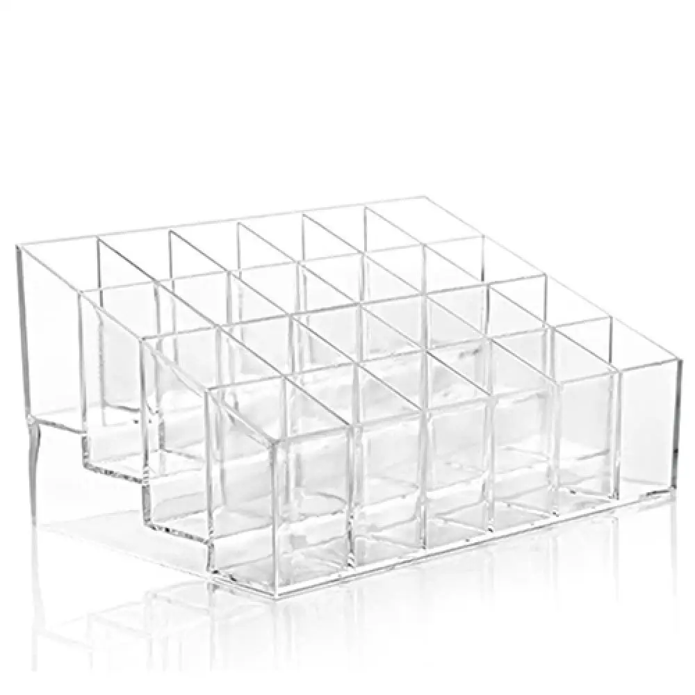 24 Grids Lipstick Holder Acrylic Cosmetics Storage Box Lipstick Nail Polish Jewelry Display Rack Makeup Organizer Lipstick Rack