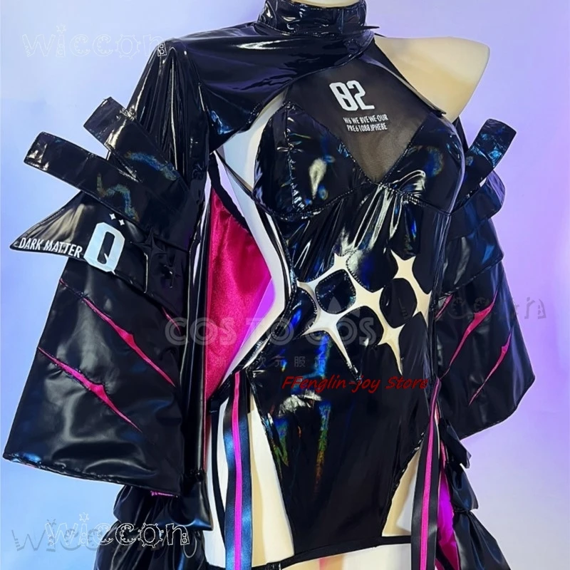 disfraz Halloween-Kostüme ‌ ‌ ‌ ‌ ‌ ‌ Göttin des Sieges: NIKKE-Spiel Modernia Marian Cosplay mit schwarzem Kleid mit Damen