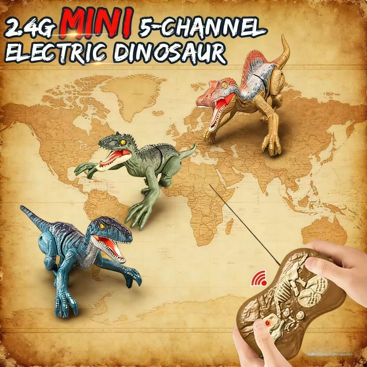 

Радиоуправляемый робот-динозавр 2,4 ГГц, мини-динозавр для ходьбы и ревуния со звуковым светом, отличный подарок на день рождения и Рождество для детей