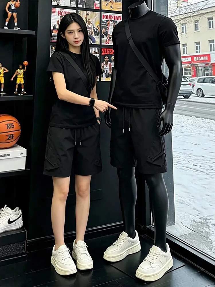 Light Grey Quick Dry Nylon Ice Silk Shorts Men's American Style Folded Sportswear Outdoor Workwear Fourths Summer Shorts