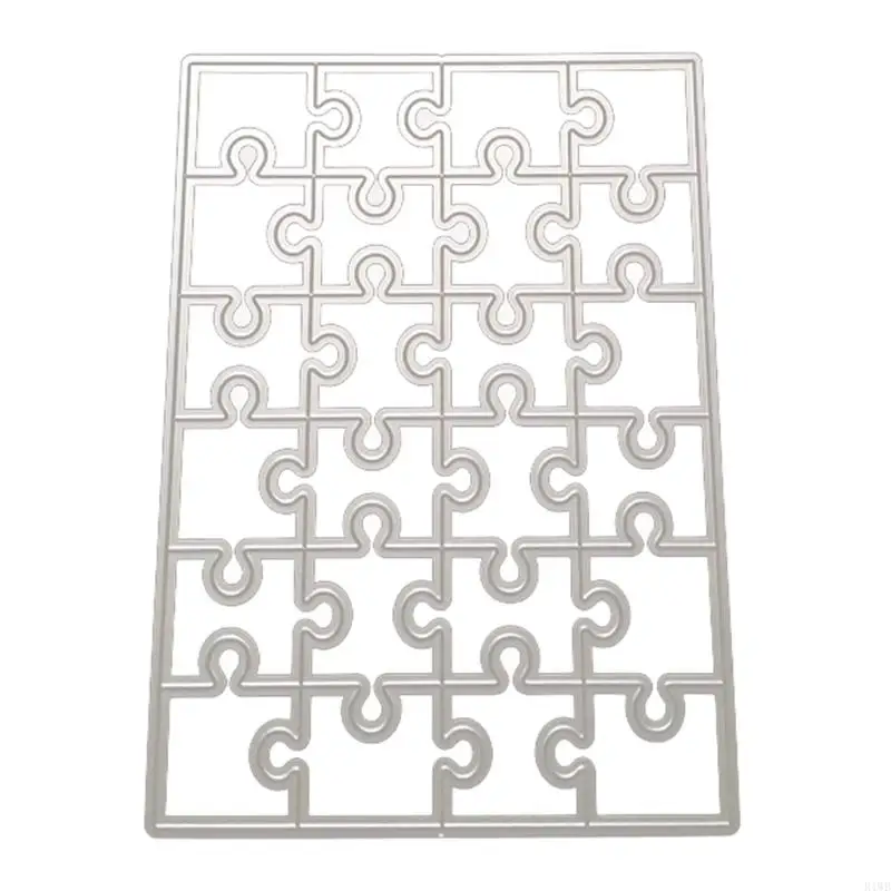 R1WB Puzzle Metal Cutting Dies Stensil Diy Scrapbooking Album Kartu Kertas Template Cetakan Dekorasi Kerajinan