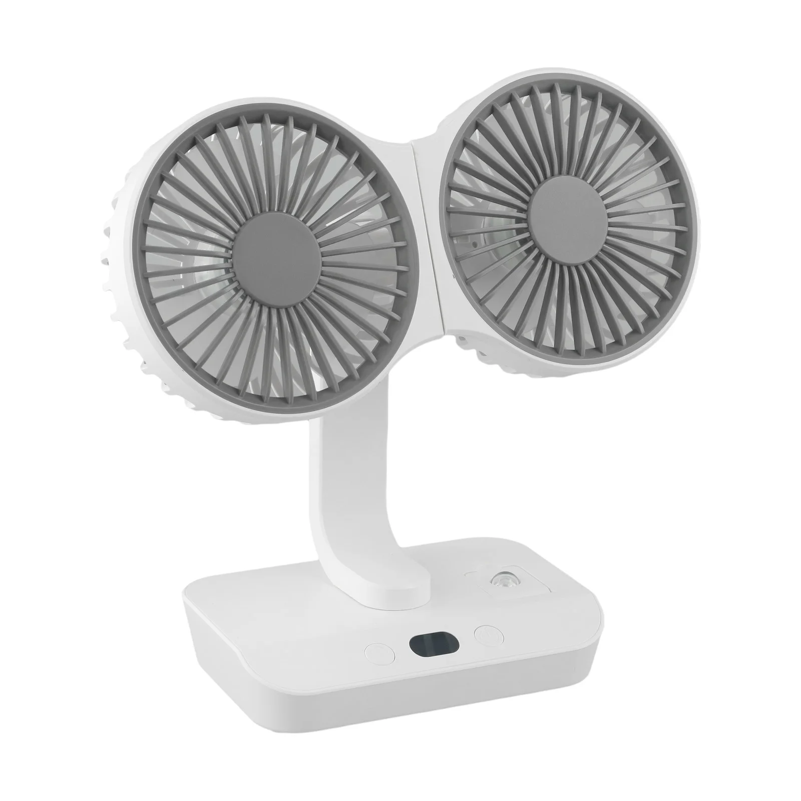 Office Double Head Fan Desktop Fan Adjust The Angle At Will Two Fan Heads Battery Built In Mah Lithium Battery