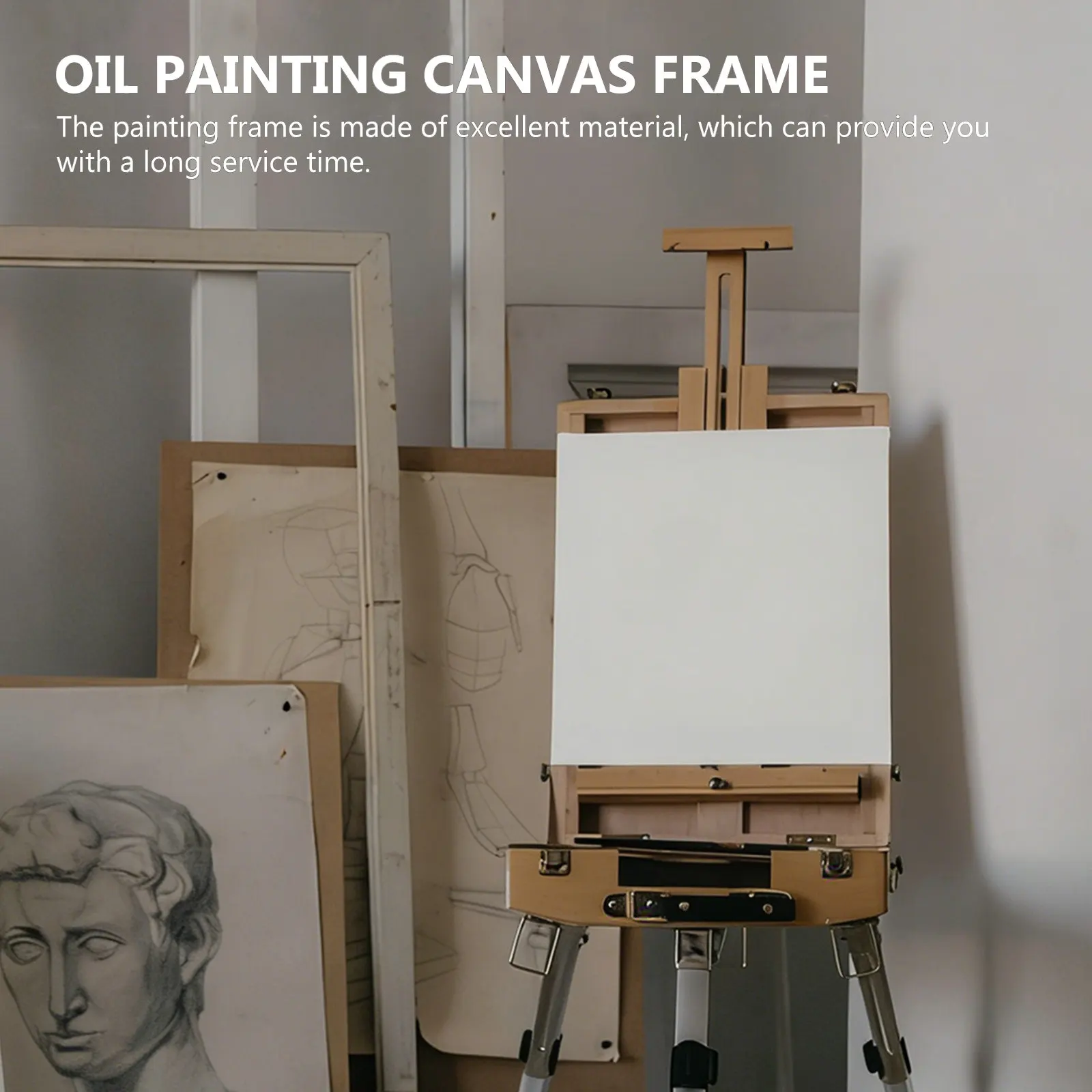 

2Pcs Oil Painting Canvas Frame DIY Wooden Picture Frame for Paintings Photos Decorative Wall Art Holder Home Desktop Display