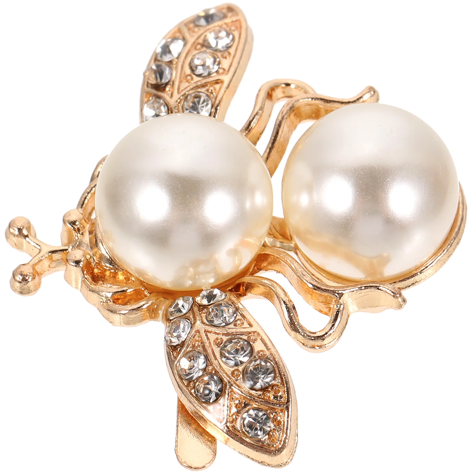 

Bee Hair Accessories 31x36mm Golden Rhinestone Clips Double Pearl Decorative Buckles for Shoe Shoelace Sandals