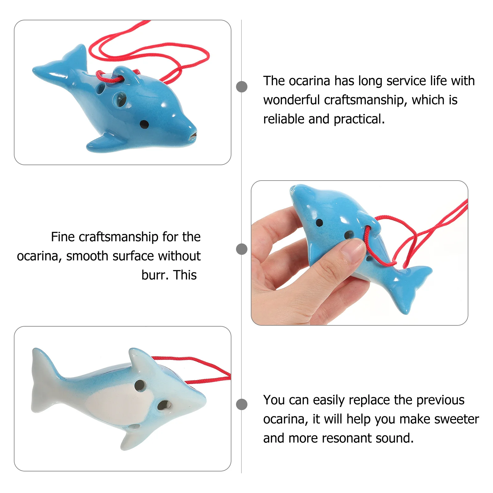

Ceramic 6-Holes Ocarina Beginner Practice Mini Portable Alto Wind Instrument for Beginners Ceramic 6-Holes Ocarina