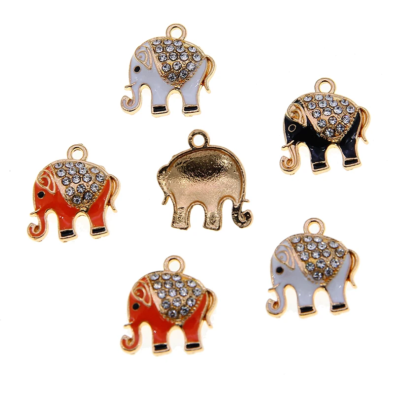 50pcs alloy dripping rhinobar Elephant car keychain ring animal keychain pendant diy Pendant accessories jewelry materials