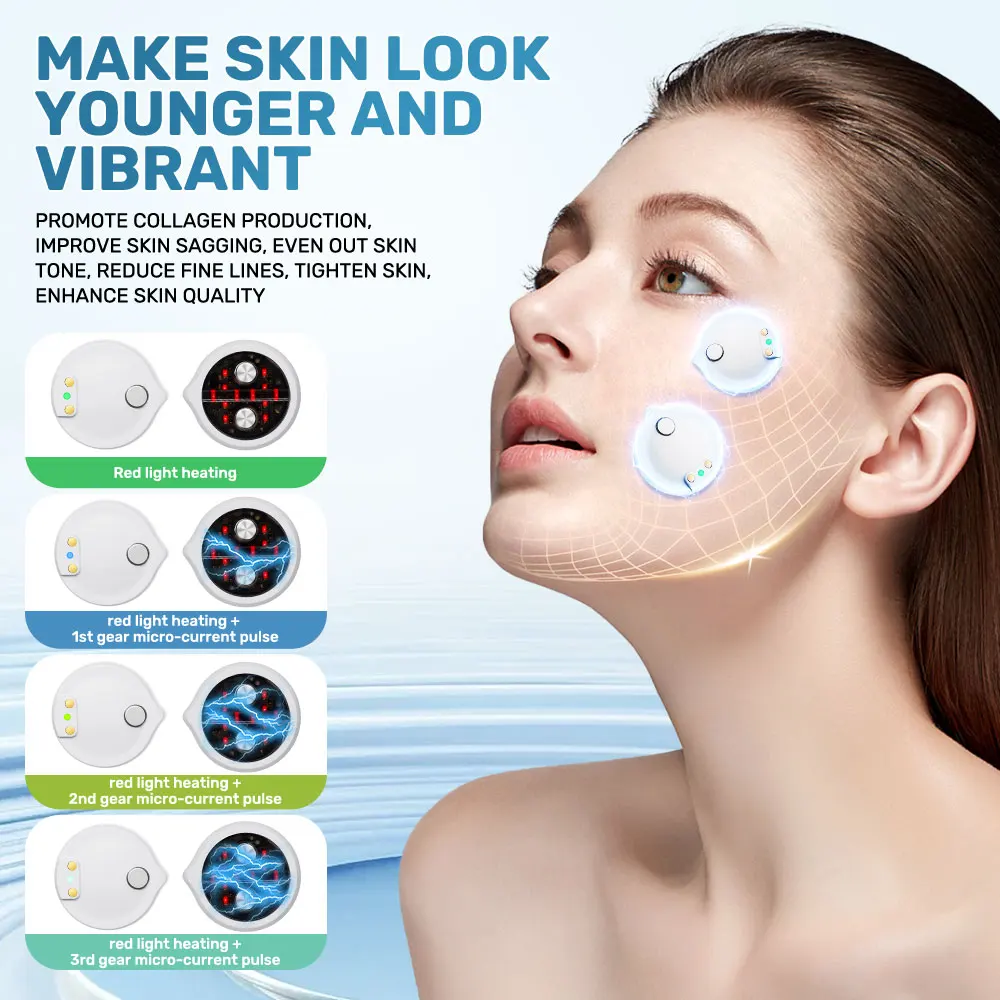 EMS Micro-current Pulse Eye Beauty Device for Women Home Use Red Light Heating Reduce Dark Circles Eye Bags Fine Lines Eye Care