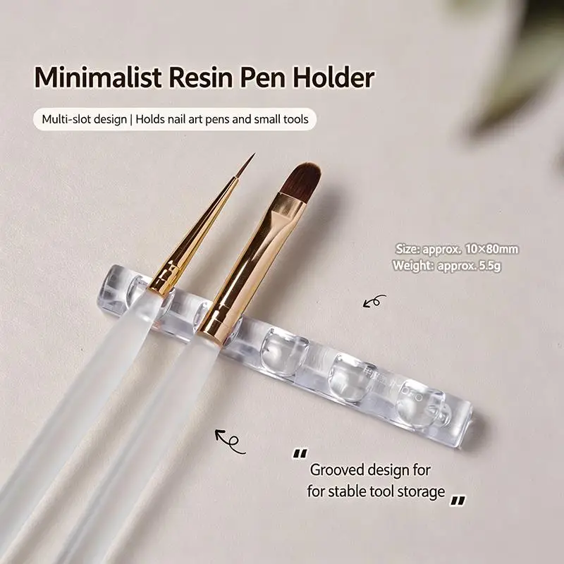 5Pcs Plastic Multi-Slot Nail Brush Holder, 5-Slot Design Stand For Gel Pens, Ideal Display & Organizer For Salon & Home Use