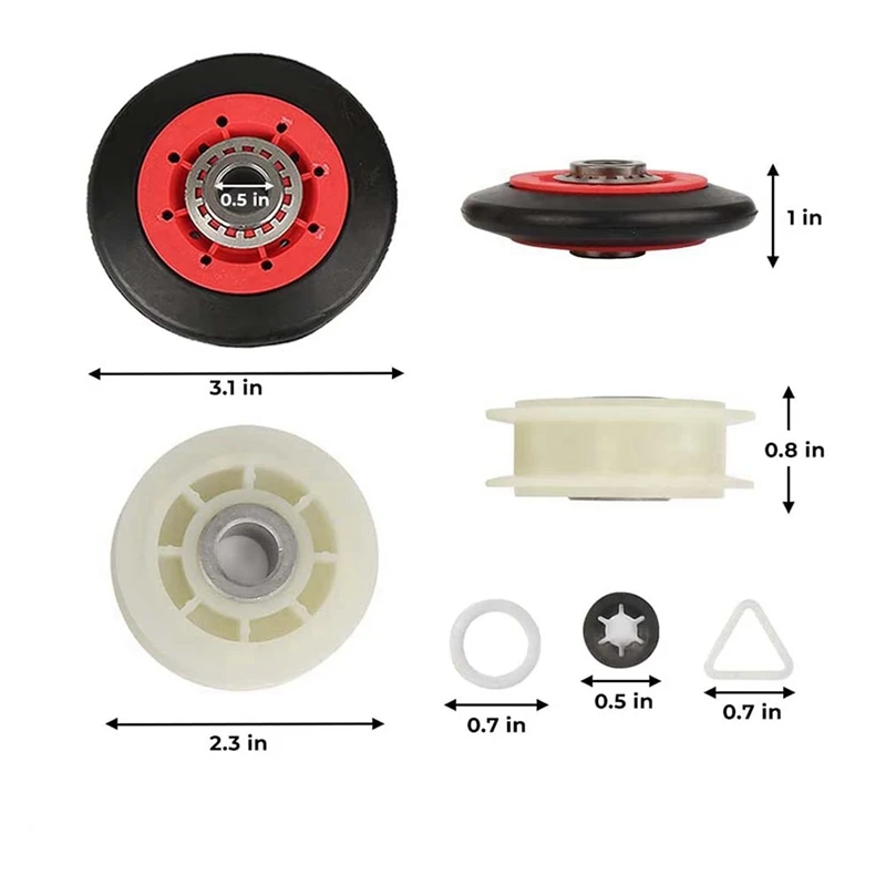 2X 4392067 Dryer Repair Kit &W10837240 Dryer Idler,279640 Idler Pulley Compatible Whirlpool,Replaces 4392067VP 80047