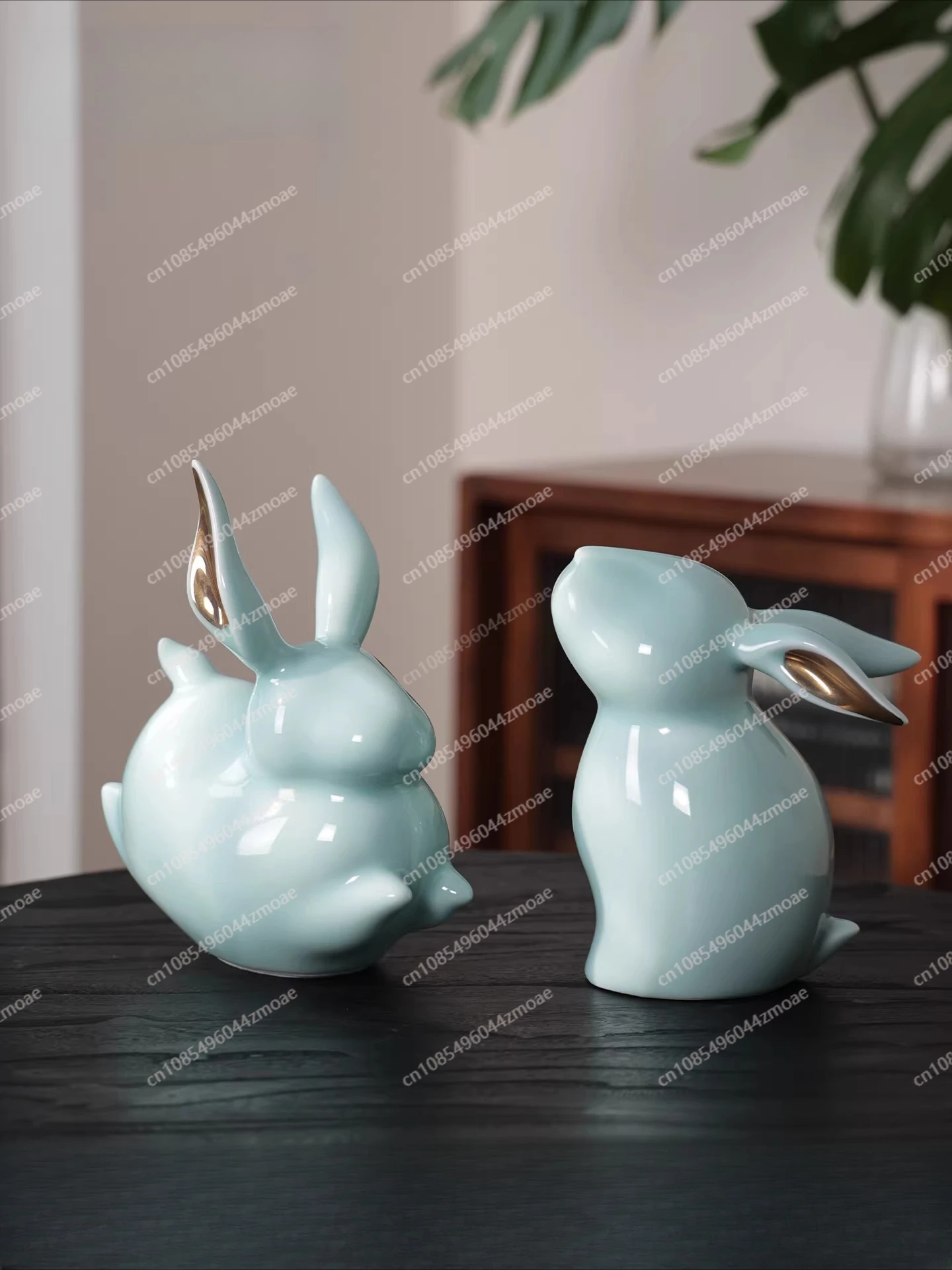 Ceramic cute creative rabbit ornament living room porch tabletop decoration Easter gift