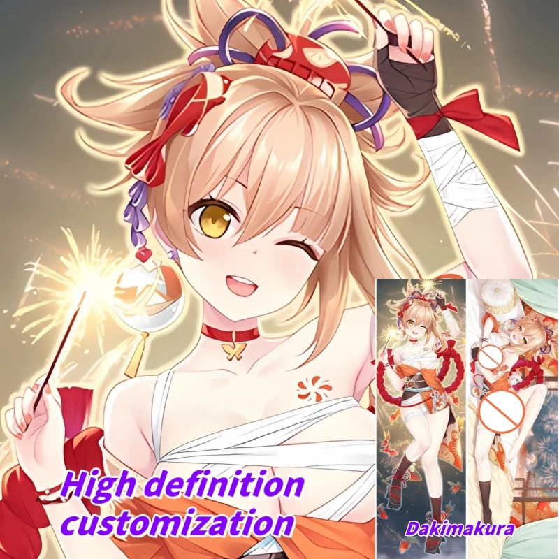 

Dakimakura Anime Pillow Case Genshin Impact Yoimiya Double-sided Print Of Life-size Body Pillowcase Gifts Can be Customized