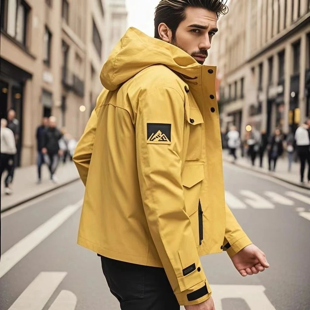 

New Fashion Aviator Jacket Men Outdoor Softshell Zip Up Hooded Jackets Windbreaker Men's Hiking Camping Coat Spring Autumn Coats