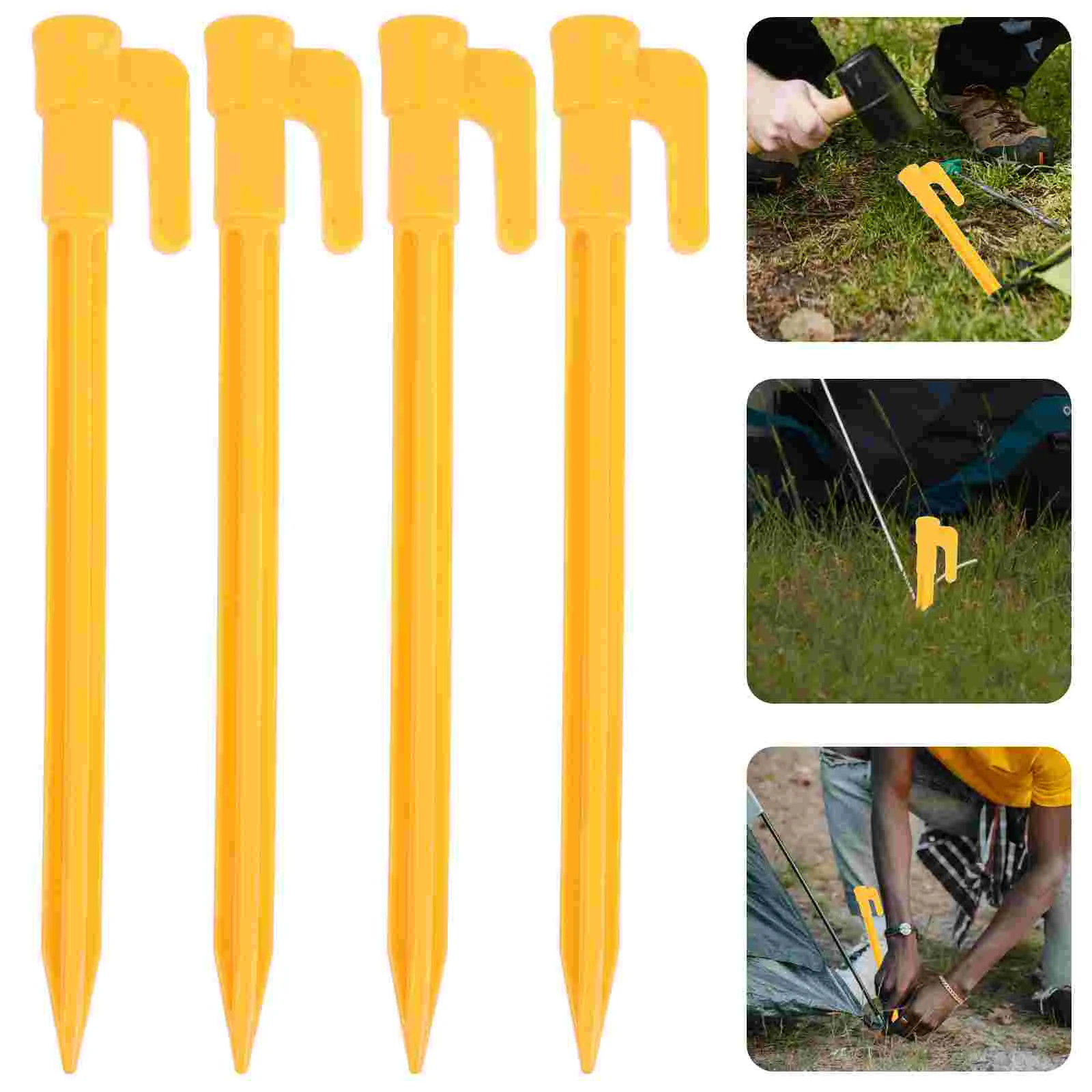 

24 Pcs Artificial Plastic Tent Stakes Tents Supplies Abs Ground Nail Spiral Shape