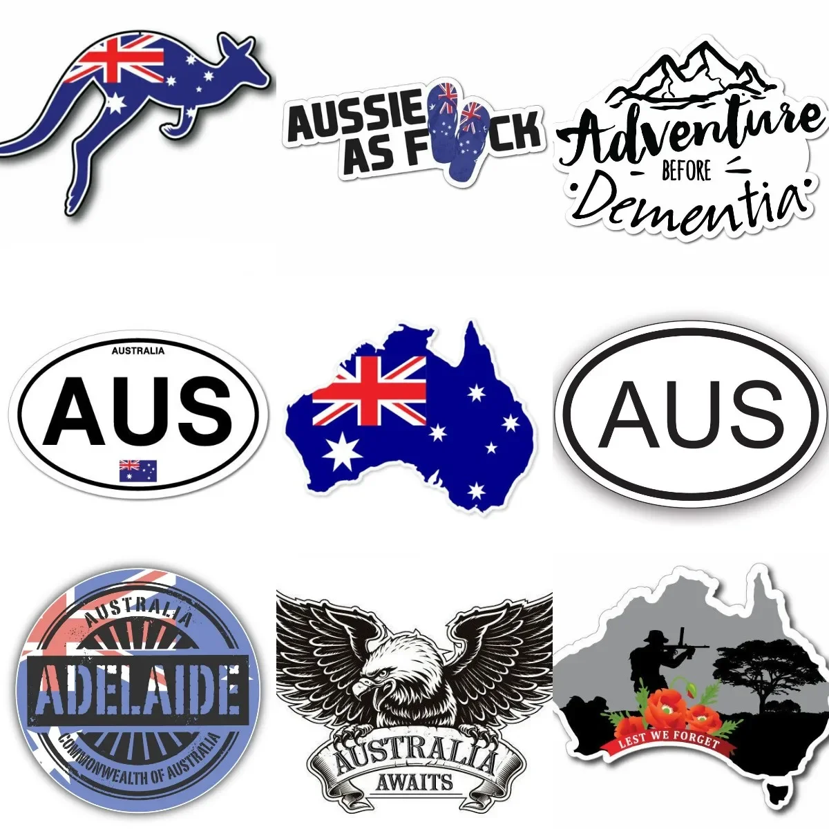 

AUS Australia Flag Map Emblem Kangaroo Creative PVC Sticker for Decorate Fridge Wall Car Motorcycle Off-road Decal Accessories