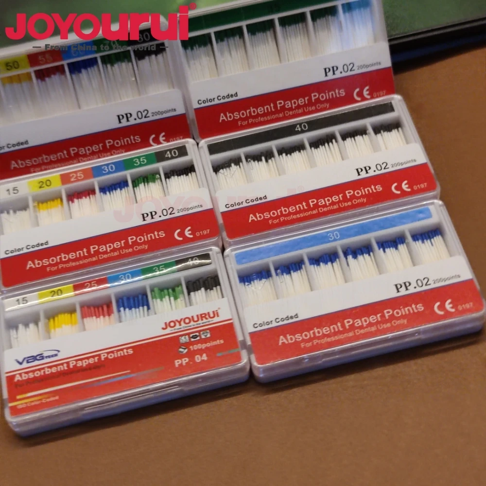 100-200point Dental Absorbent Paper Points Sterile Mixed Sizes 15-40# For Dentistry dentair PP/GP02 accessories dente gutapercha