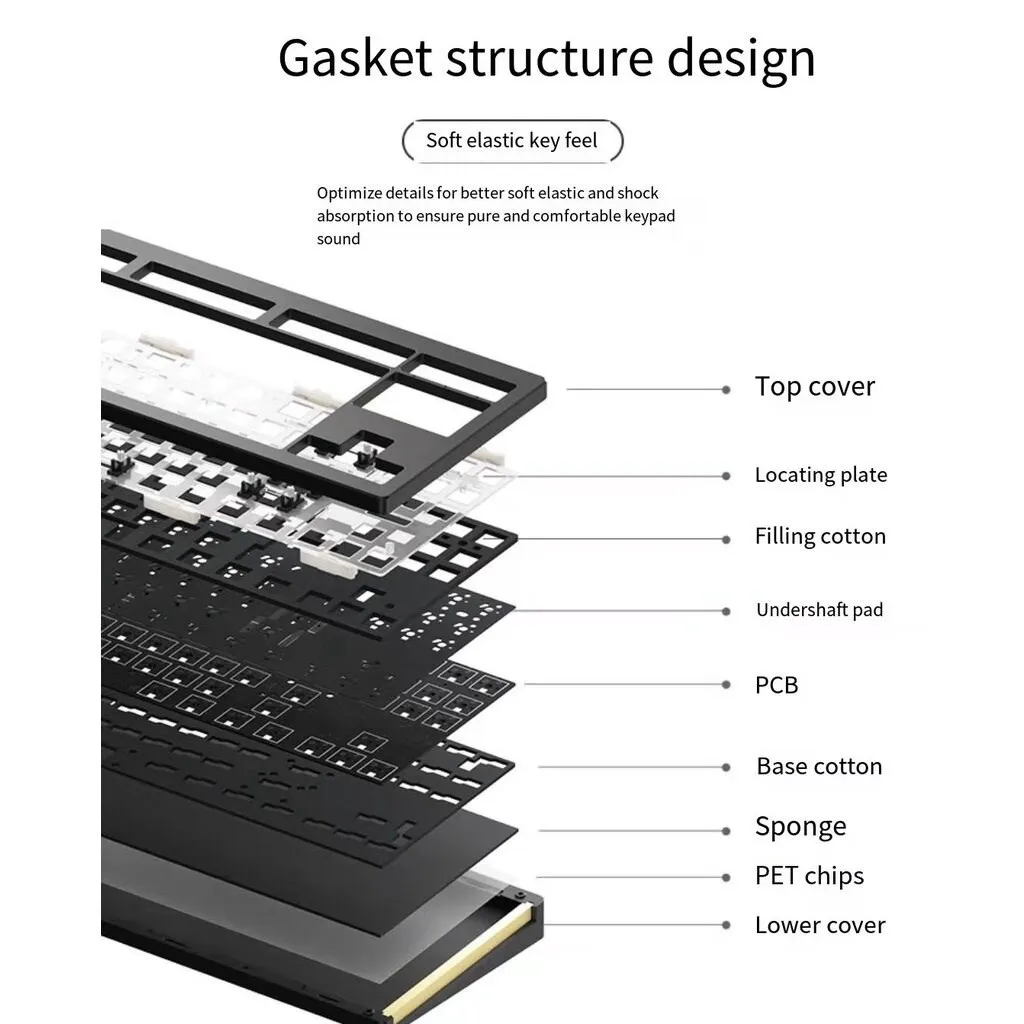 Imagem -06 - Akko Monsgeek-kit de Teclado de Alumínio Mecânico Cnc Metal Junta de Montagem Barebone Sul Kit Faça Você Mesmo Tkl Rgb Hot-swap Qmk m3