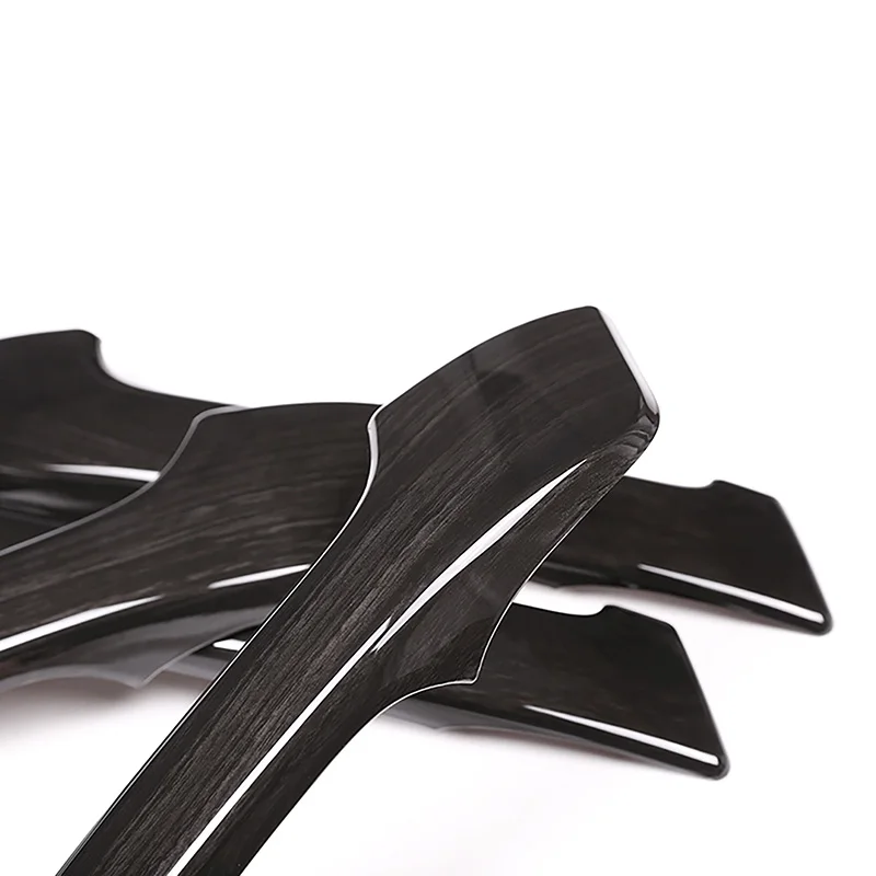 

4Pcs/set Car Interior Door Handle Decoration Cover Trim Black Wood Grain Fit For Toyota Land Cruiser Prado FJ150 150 2010-2018