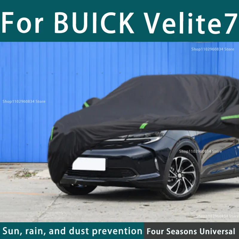 

For Buick Velite7 210T Full Car Covers Outdoor Uv Sun Protection Dust Rain Snow Protective Anti-hail Car Cover Auto Black Cover