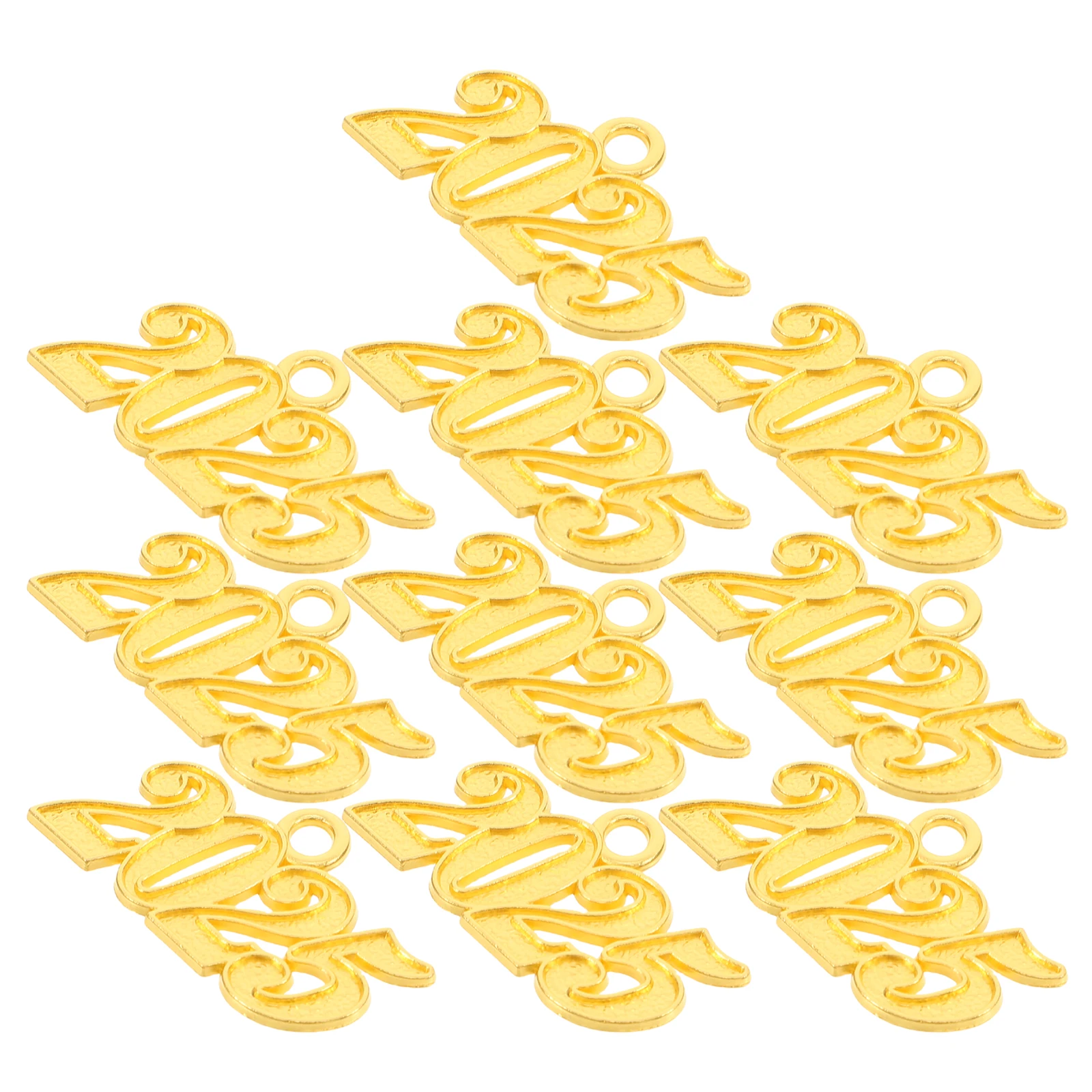 

10pcs Graduation Cosplay Tassel Pendant 2025 Cap Ornament Metal Charm Accessory Durable Material Creative Expression
