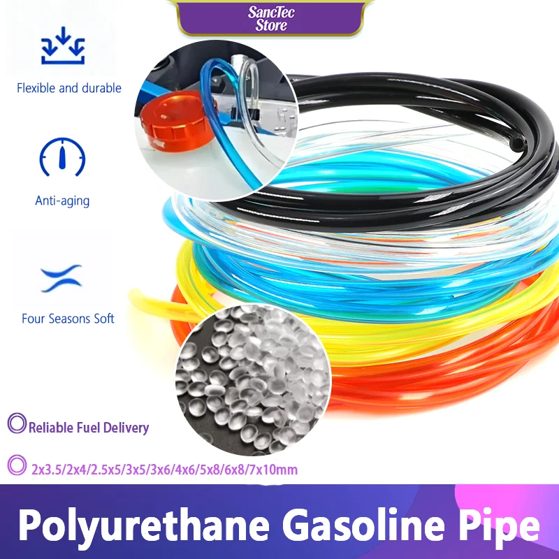

2/5/20m TPU Fuel Hose for Car Motorcycle Fuel Tank Trimmer Chainsaw Blower Tubing 2x3.5/2x4/2.5x5/3x5/3x6/4x6/5x8/6x8/7x10mm