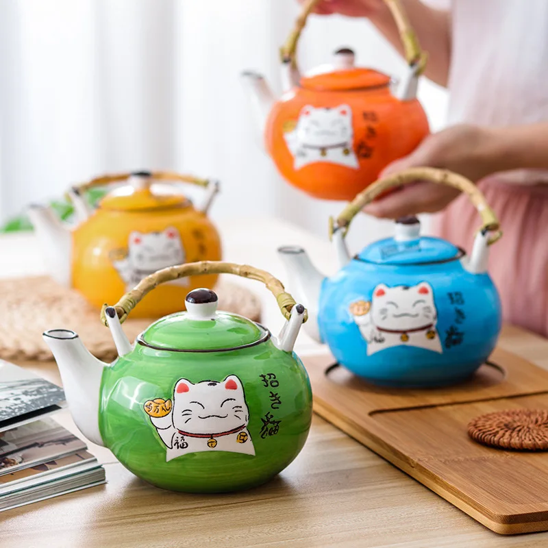 Chinese Teapot with Lifting Beam 800ml Ceramic Teapot with Filter Tea Kettle Puer Tea Cup Set Teaware Tea Accessories Drinkware