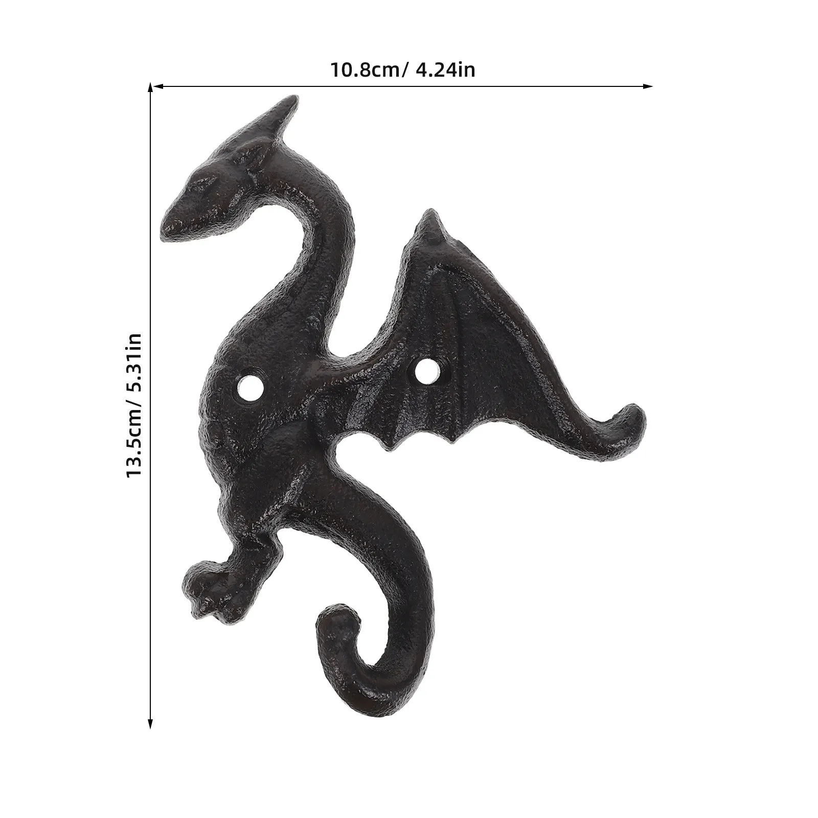 Flying Dragon Cast Iron Wall Hook Rustic Heavy Duty Vintage Coat Hanger Decorative Key Hat Towel Rack Entryway Decor