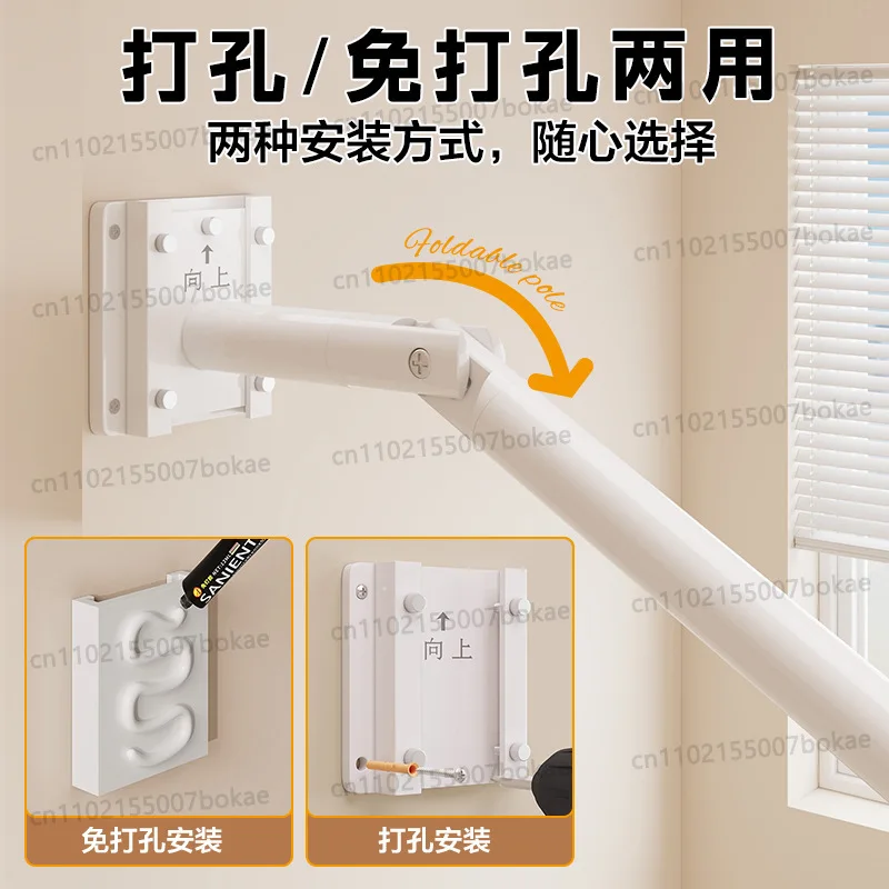 Multi-scene universal folding ladder: bathroom, balcony - easy storage, portable, single-sided folding telescopic pole