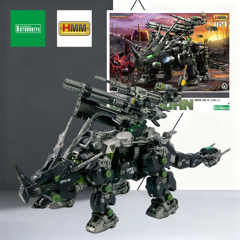 Kotobukiya Kit Original HMM Zoids Wild 1/72 DARK HORN Mecha Dinosaur Anime figura de acción juguetes de montaje 220mm en cajas de espuma