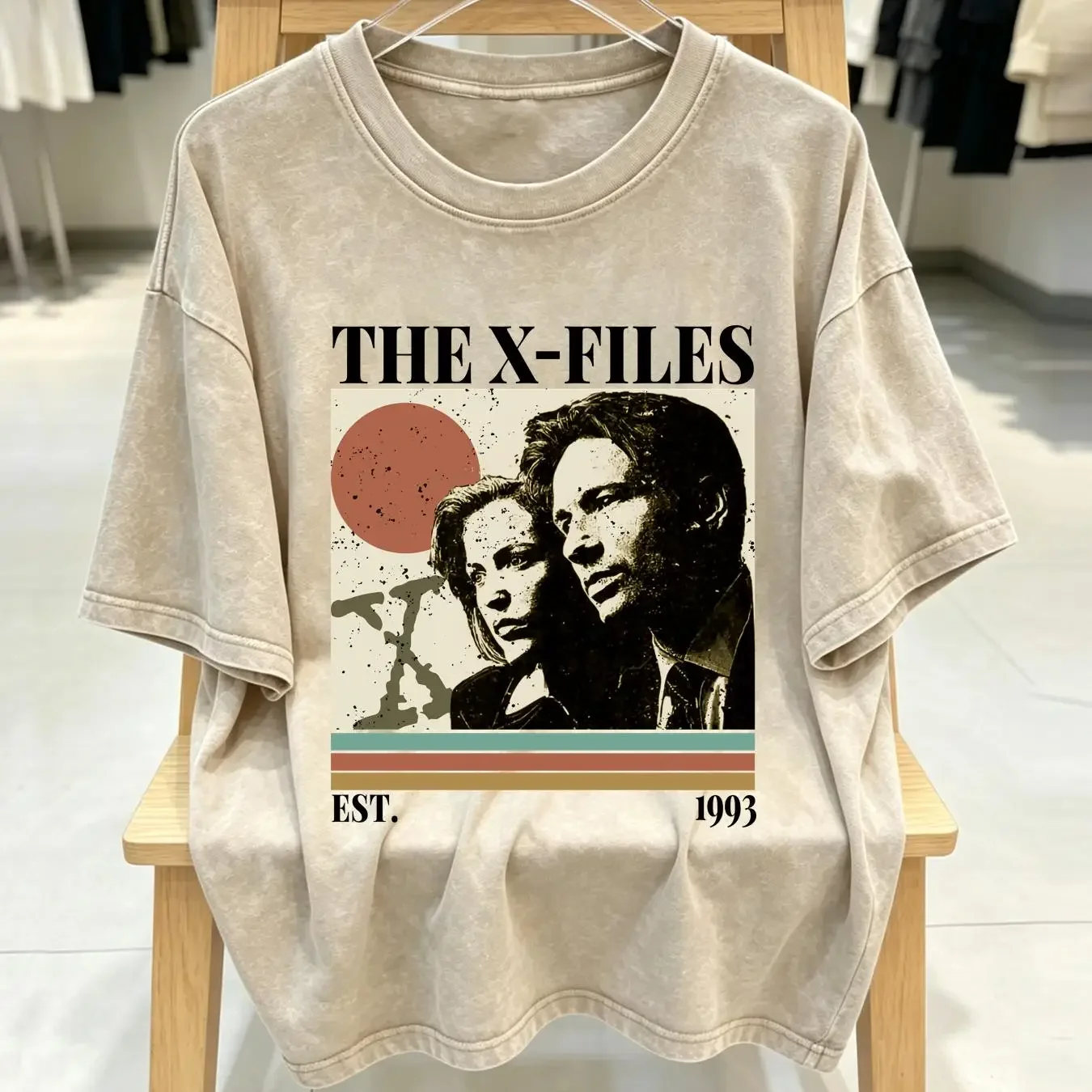 washed T Shirt The X File Truth is Out There Dana Scully and Fox Mulder S 5XL long or short sleeves vintage Washed Comfortable