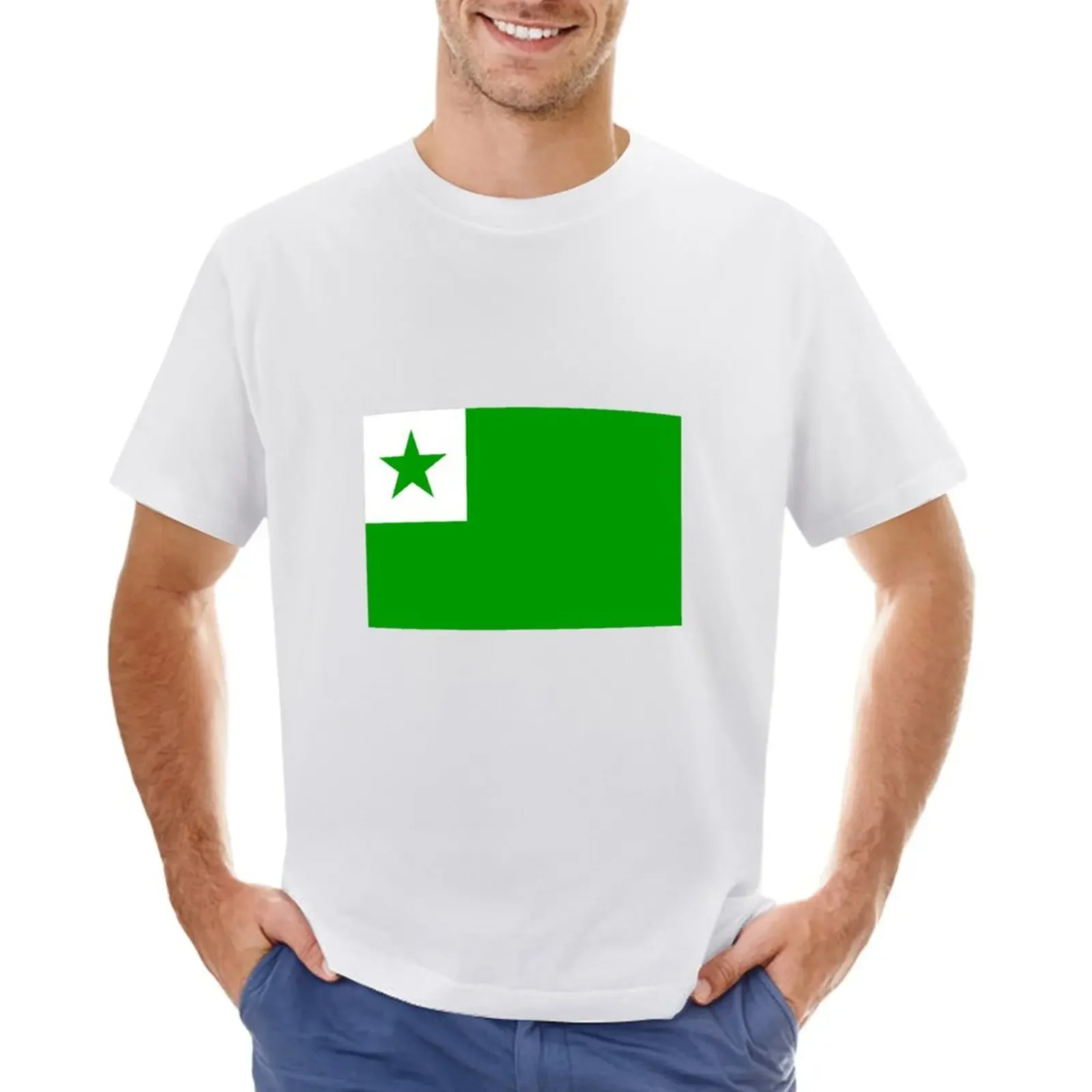 Official Esperanto Flag T-shirt boys animal print Blouse kawaii clothes funny t shirts for men