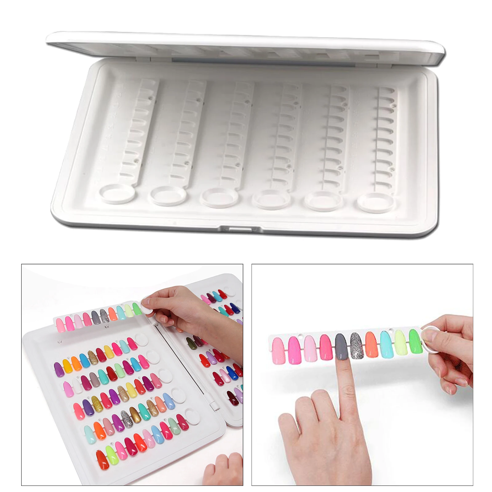 

120 Colors Professional ABS Fake Nail Tips Gel Polish Color Display Chart Book Manicure Color Card Board