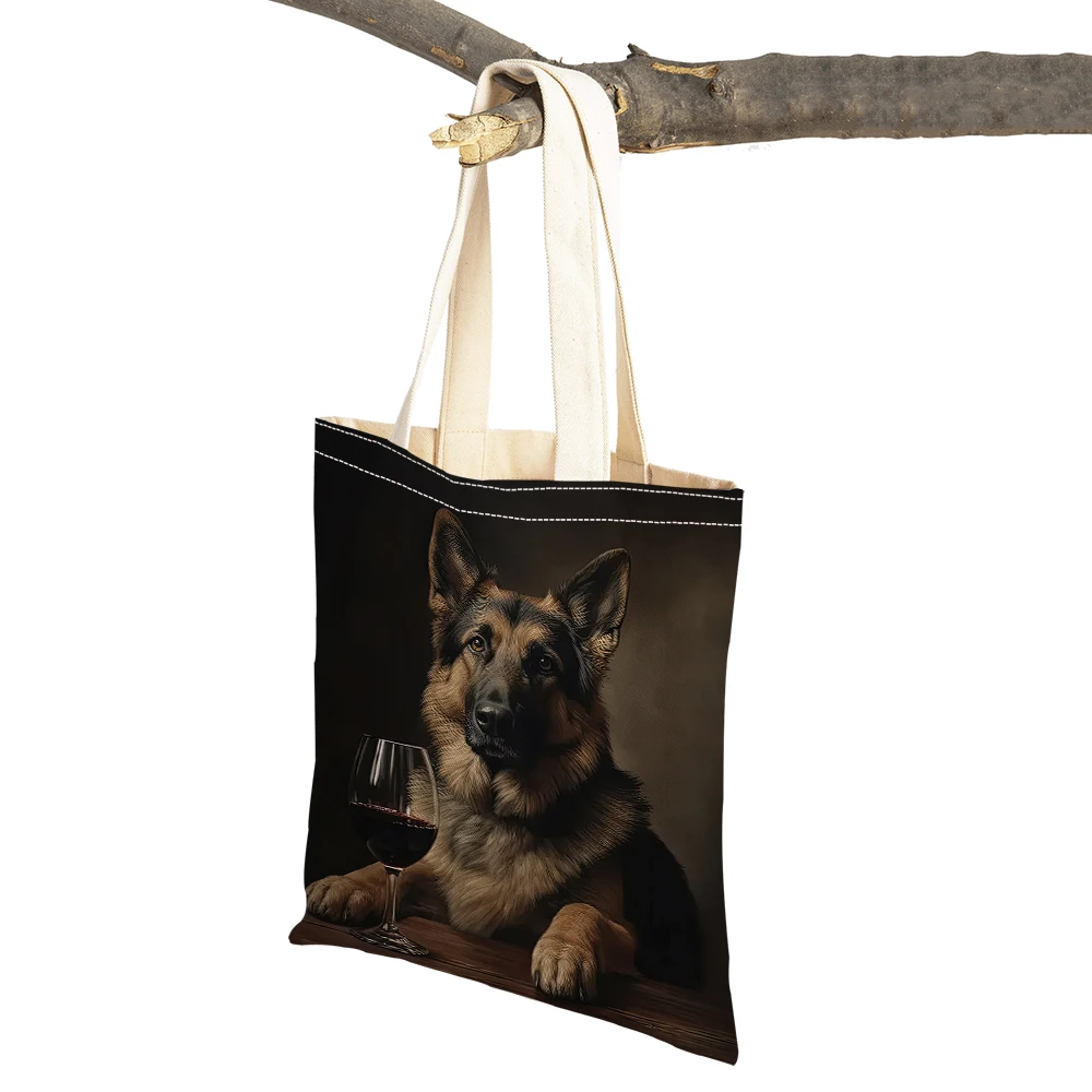 

Cute Dog French Bulldog German Shepherd Women Shopper Bag Reusable Foldable Lady Shopping Bags Girl Shoulder Tote Child Handbag