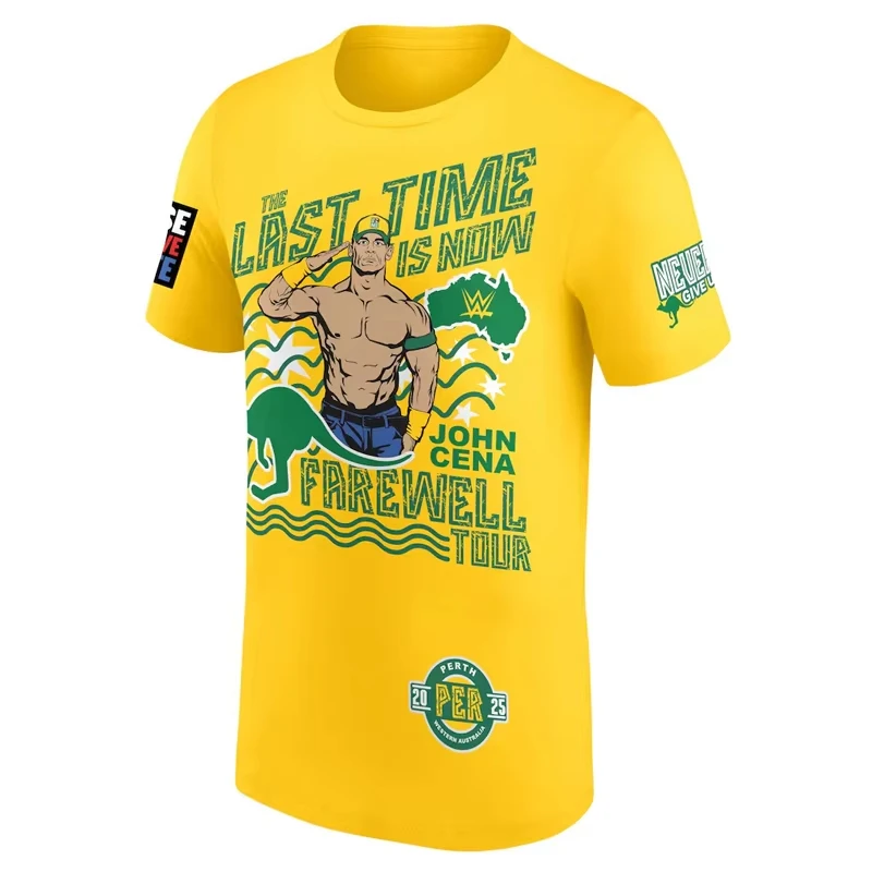 الرجال جون سينا وداع 2026 بيرث الأصفر تي شيرت المصارعة الشهيرة المنافسة الصيف النساء تي شيرت الأطفال الملابس بلايز #1