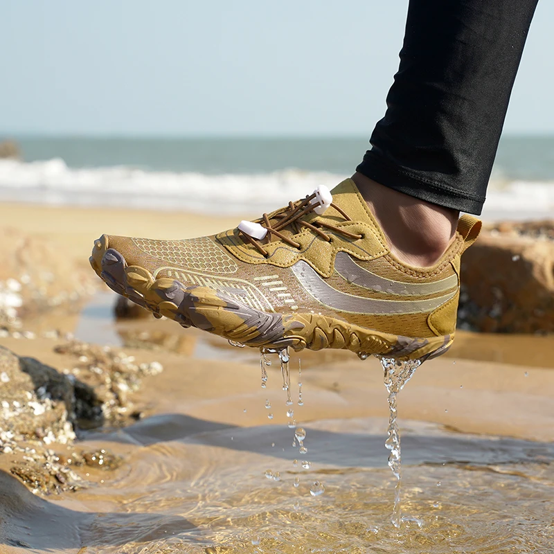 

Men Women Khaki Water Shoes Anti-slip Quick Dry Aqua Shoes Beach Surfing Swimming Wading Barefoot Sneakers