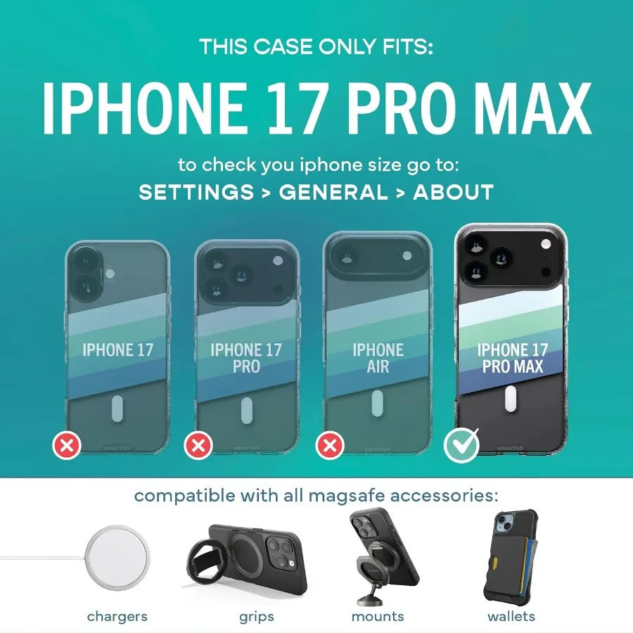 حافظة شفافة لهاتف iPhone 17 Pro Max MagSafe - تصميم نحيف واقٍ خفيف الوزن مع قبضة معززة بتقنية مضادة للاصفرار #5