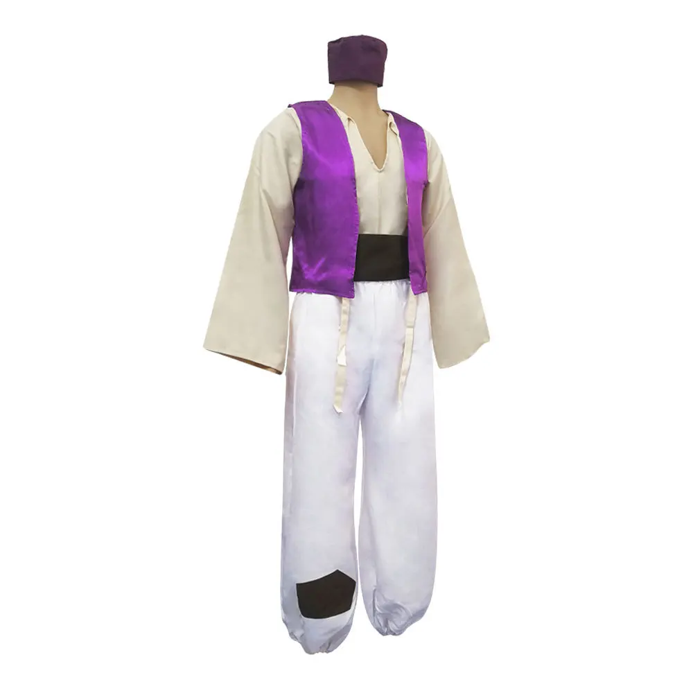 Anime Mannen Prins Cosplay Kostuum Voor Volwassen Sprookje Performance Pakken Halloween Party Outfits Volledige Set Met Hoed Paars Vest