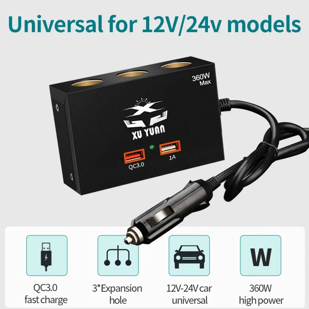 Car Charger Adapter Multi-protection USB Car Charger 2 USB Interface QC3.0 High Speed Auto Charger Adapter Fast Charging