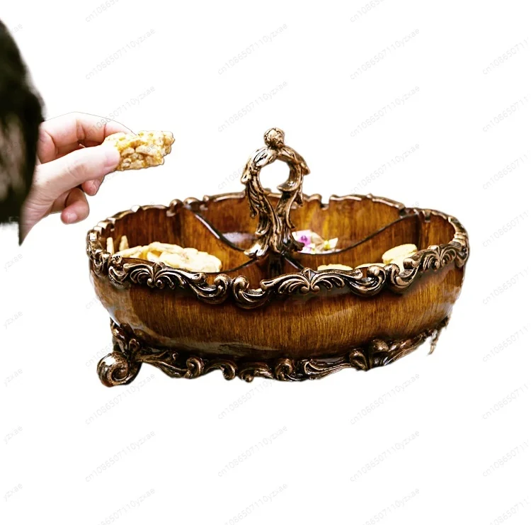 

European retro grid dried fruit plate, candy plate, household goods