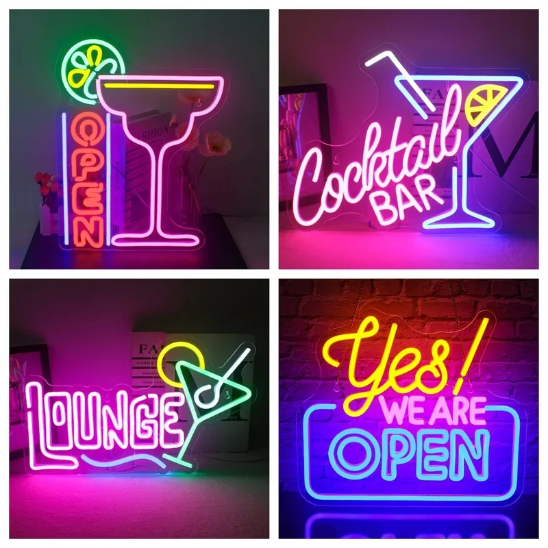 Open Welcome Bar Neon LED Sign USB Powered Room Wall Decoration For Pub Bar Club Men's Cave Party Restaurant Shop Sign Lights
