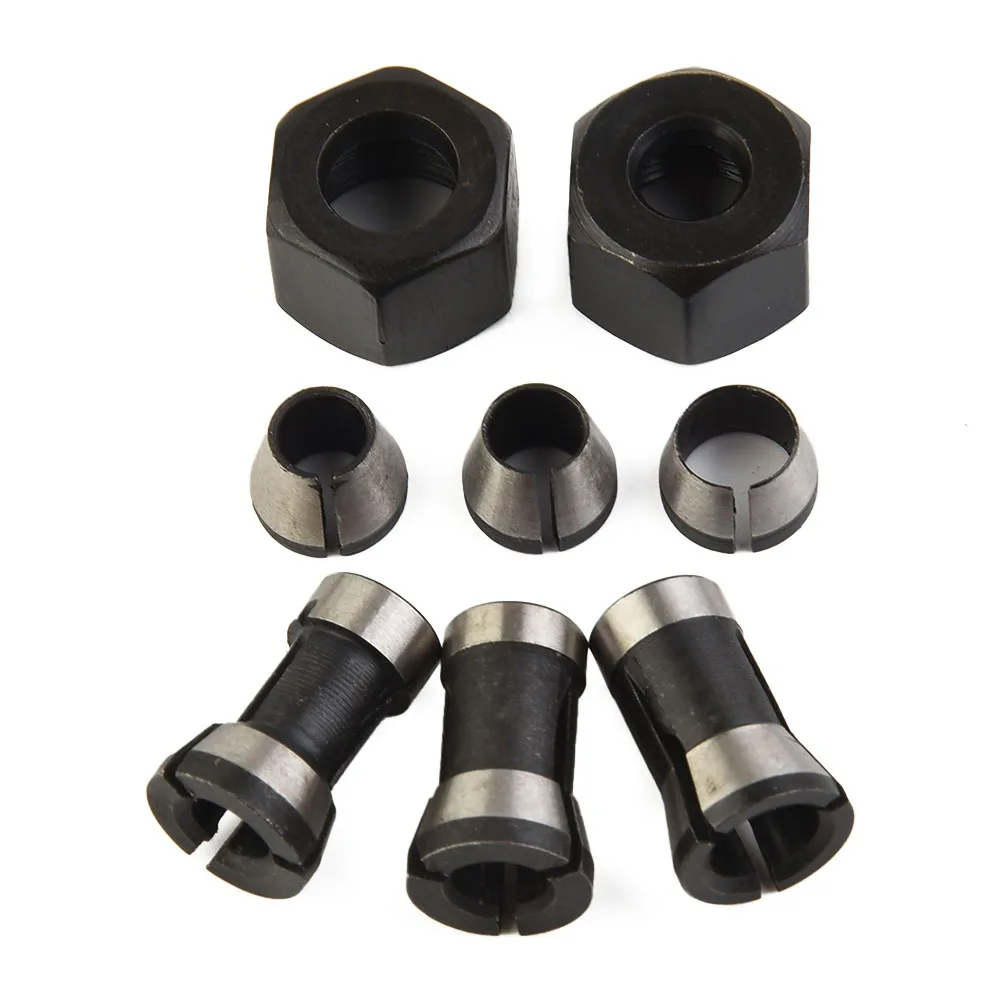 6Pcs 6/6.35/8mm Collet Chuck High Precision Adapter Engraving Trimming Machine Chucks Trimmer Electric Router Bit Milling Cutter