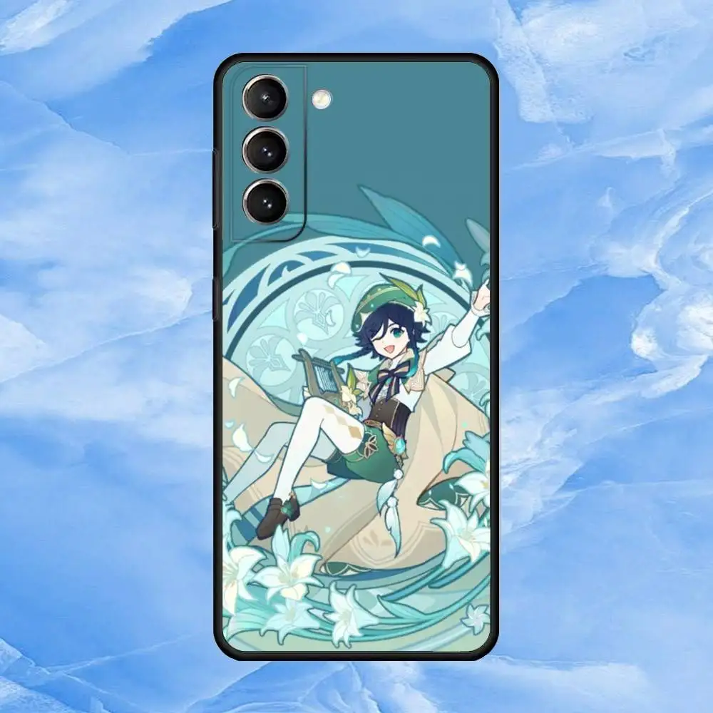 Casing Ponsel V-Venti B-Barbatos Lucu untuk Samsung S25,24,23,22,30,21,10,9,Ultra,Plus,Lite,FE,4,5 G Casing Hitam Lembut