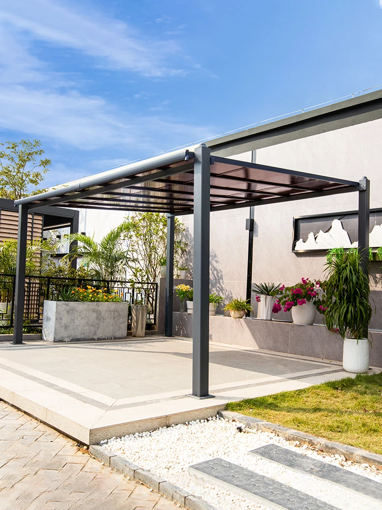 Aluminum alloy sun shed awning outdoor garden pavilion Villa garden outdoor home assembly canopy parking shed