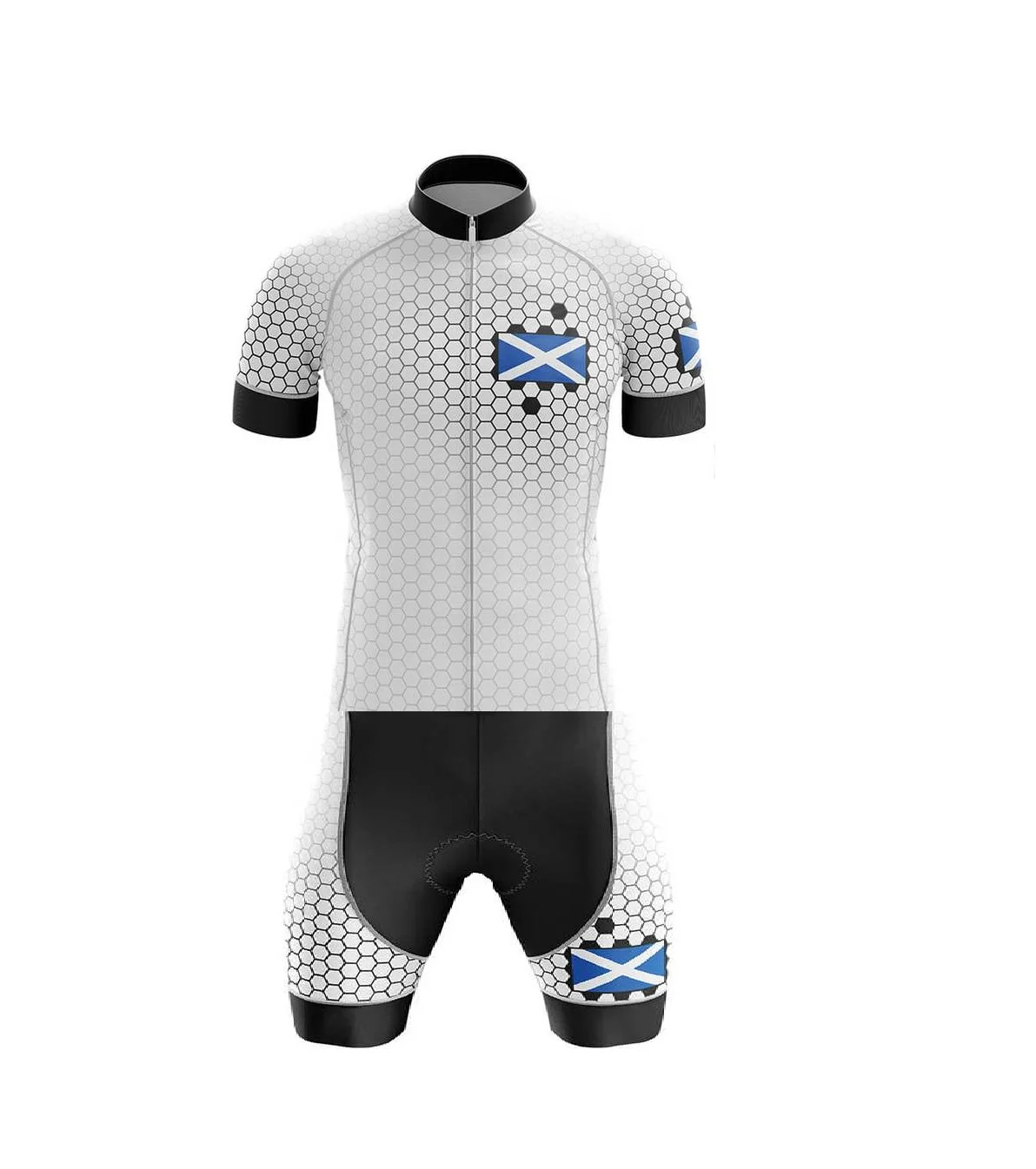 LASER CUT MEN'S CYCLING WEAR CYCLING JERSEY BODY SUIT SKINSUIT WITH POWER BAND Scotland NATIONAL TEAM SIZE: XS-4XL