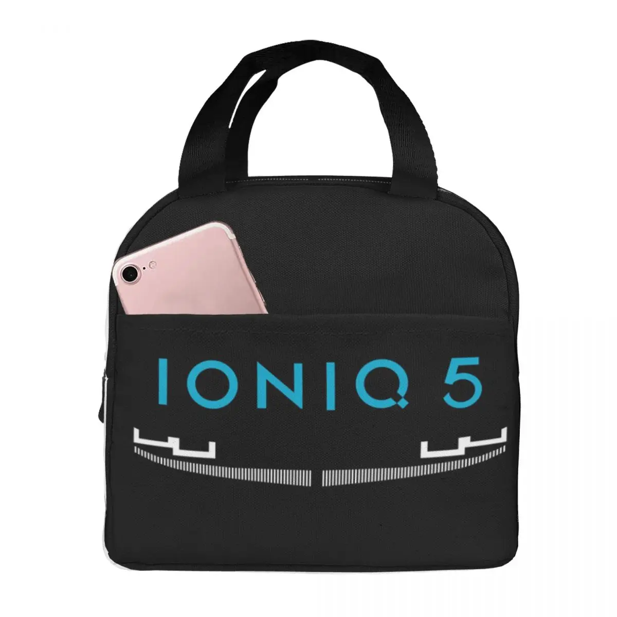 Ioniq 5 Iconic Front Grill And Logo In Blue Lunch Bags Insulated Bento Box Lunch Tote Leakproof Picnic Bags for Woman Student