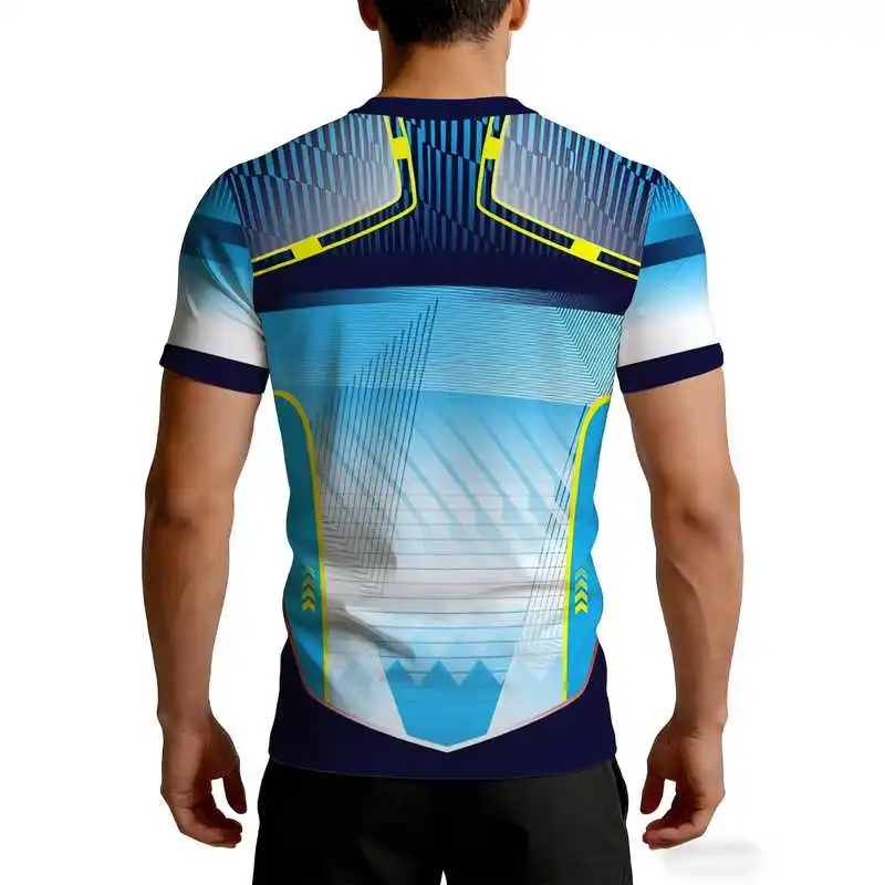 Men's fitness short sleevesTHighly elastic quick-drying cool-touch breathable moisture-wicking sports shirt