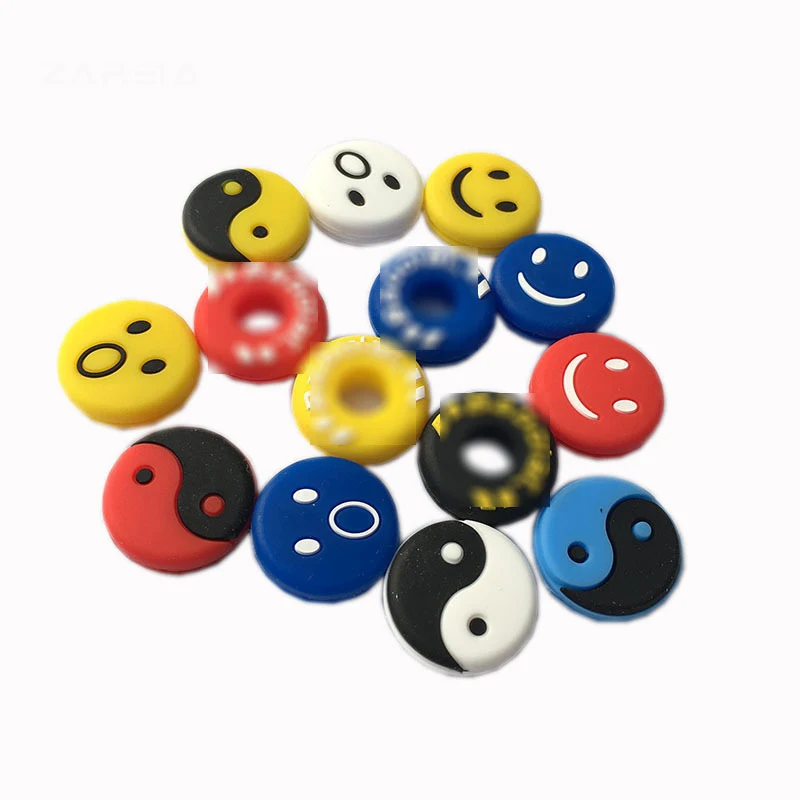 Embedded Silicone Tennis Racket Shock Absorber, Rosto Sorridente, Amortecedor de Tênis, Acessórios Esportivos, 1Pc