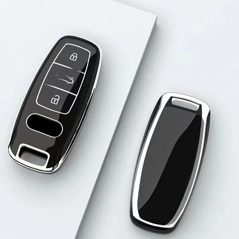 Soft TPU Car Remote Key Case Cover Protection Shell Fob For Audi A3 A4 B9 A6 A7 4K A8 E-tron Q5 Q8 C8 D5 SQ8 Car Accessories